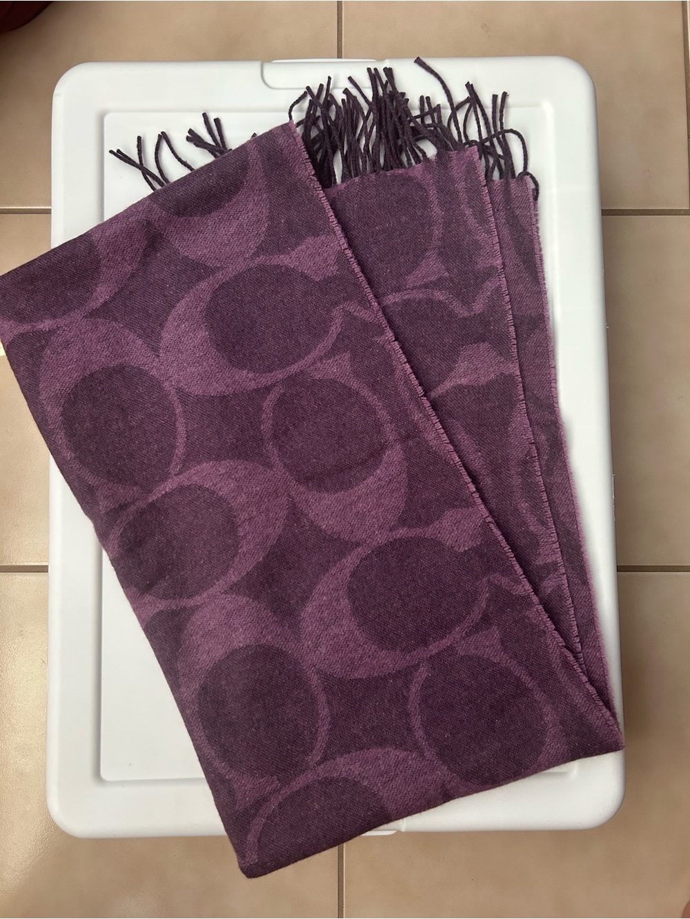 EUC Coach Purple Signature Scarf